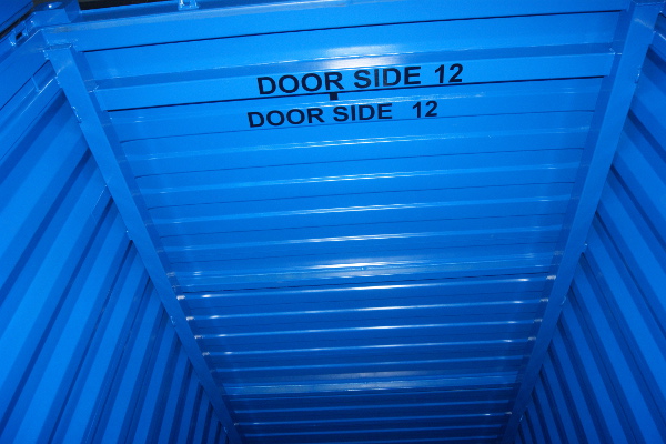 inside view of open top container with top installed